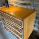 Commode chêne et rotin 1960