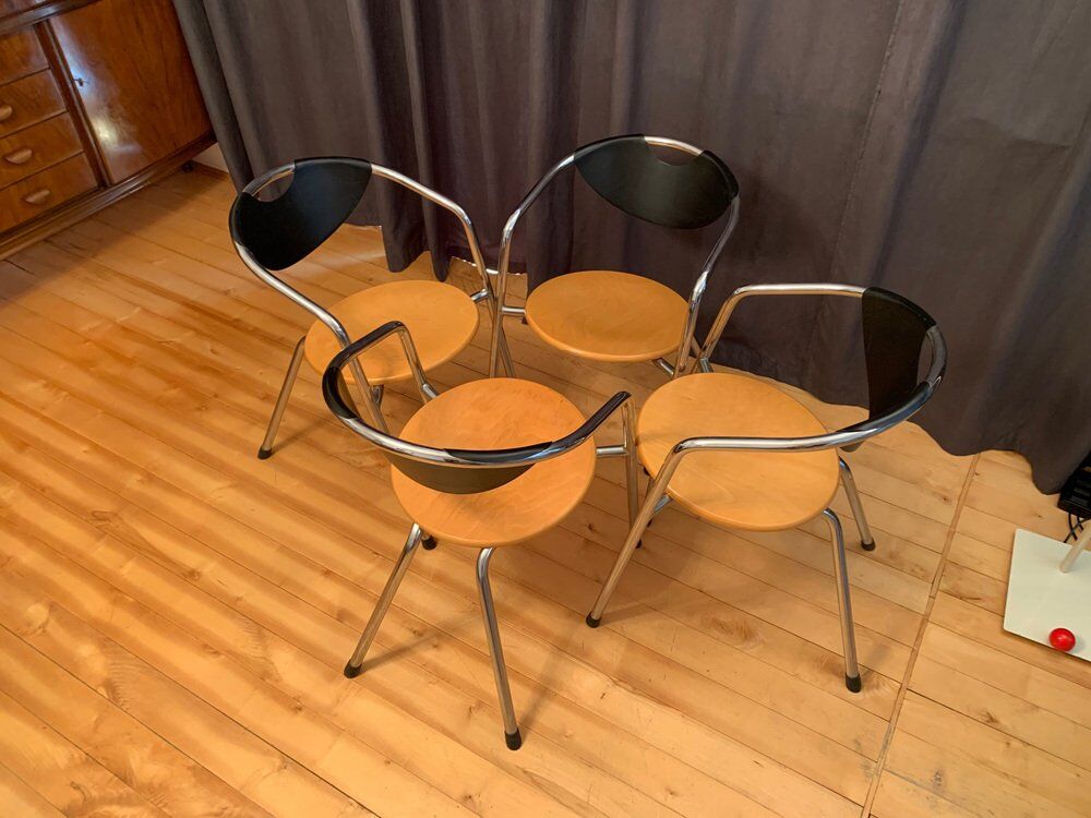 Italian Plurima chairs, 1980s, set of 4