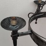 Round wrought iron vintage gothic medieval chandelier Réjane