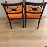 Pair of original wooden armrest chair