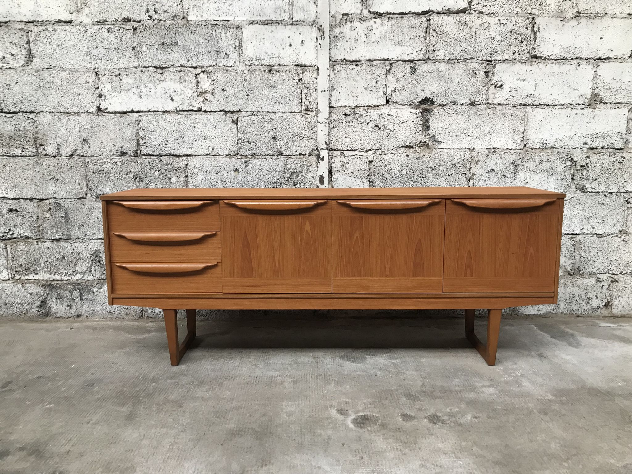 Small Scandinavian sideboard 1950-60 vintage design teak