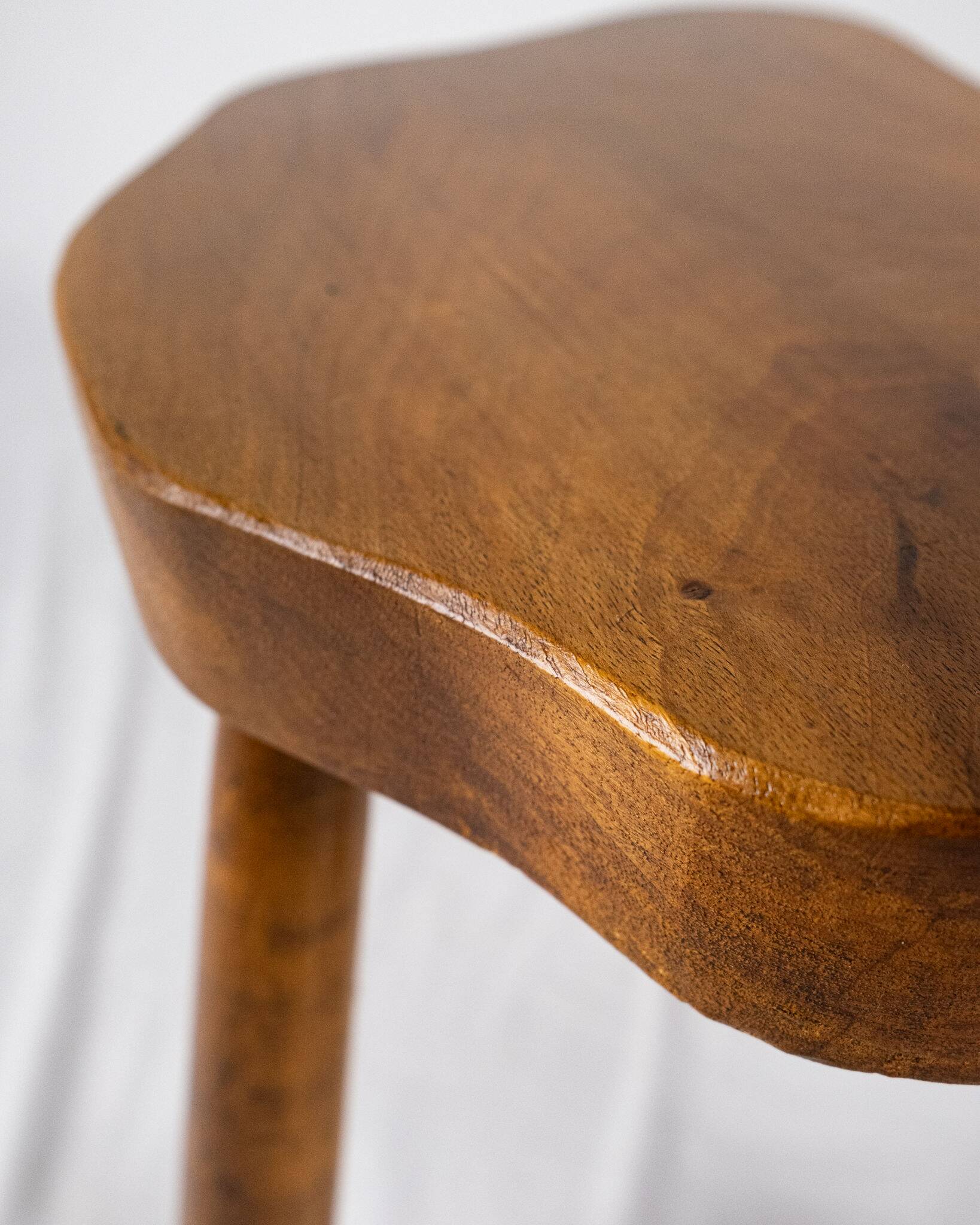 Tripod stool in free form, Brittany, 1950s