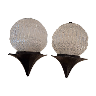 pair of transparent ball appliques