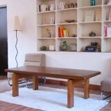 Large solid retractable coffee table