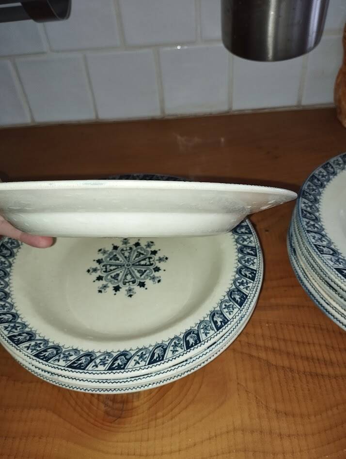Vintage Salins "Henri II" Service – 8 Dinner Plates & 5 Soup Plates