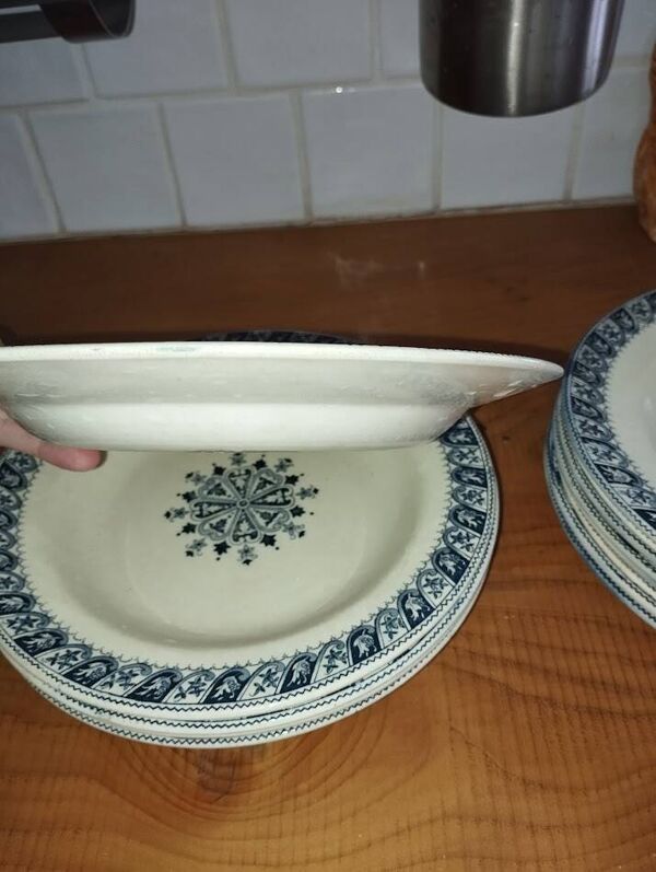 Service Vintage Salins “Henri II” – 8 Assiettes Plates & 5 Assiettes Creuse