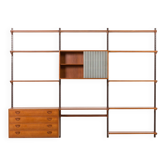 Kai Kristiansen shelving unit in teak by FM Mobler, Denmark, 1960s