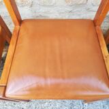 Maison Regain chairs in elm and leather