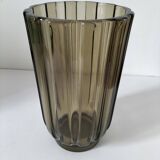 Vintage design smoked glass vase