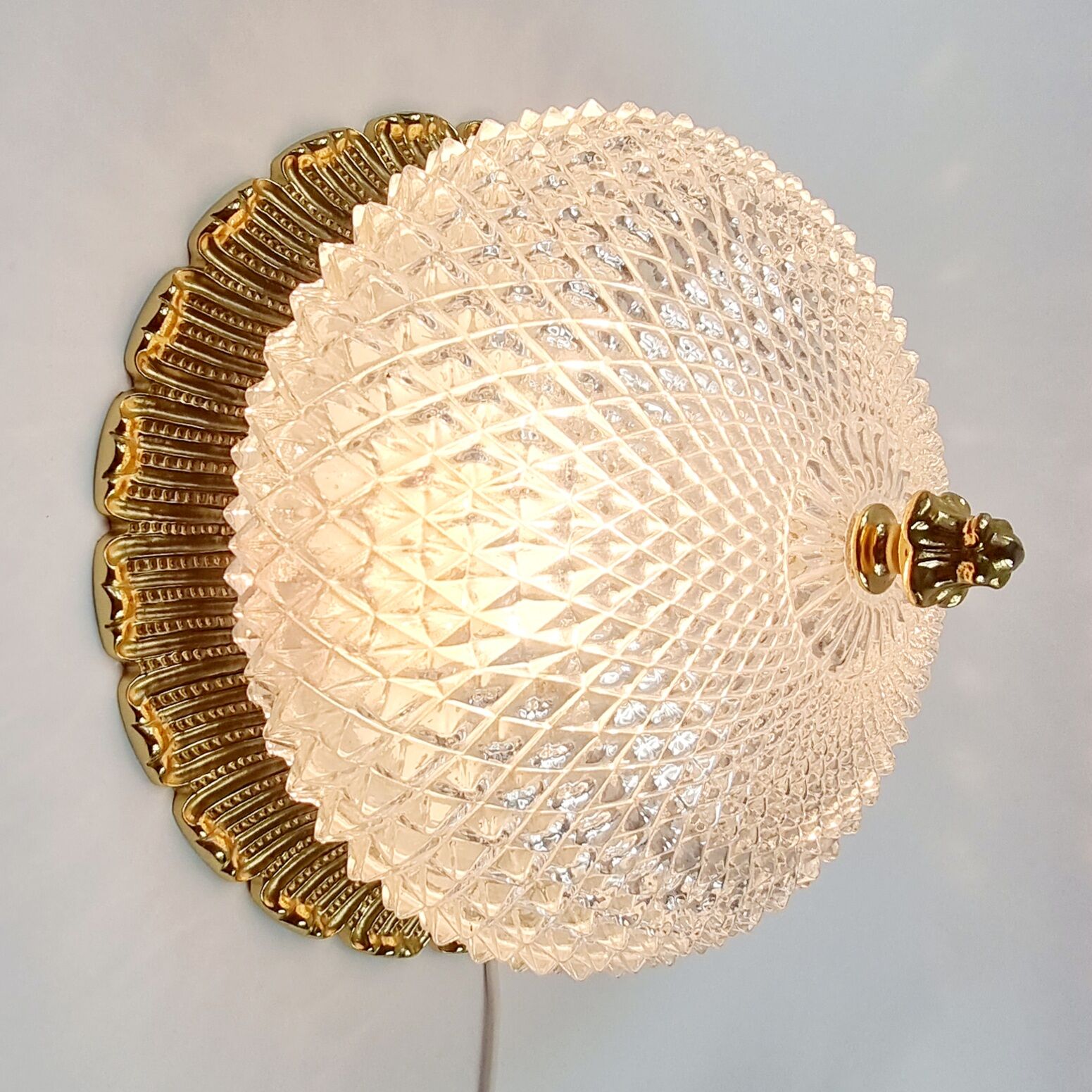 Glass ceiling lamp from Limburg, Germany, 1960s