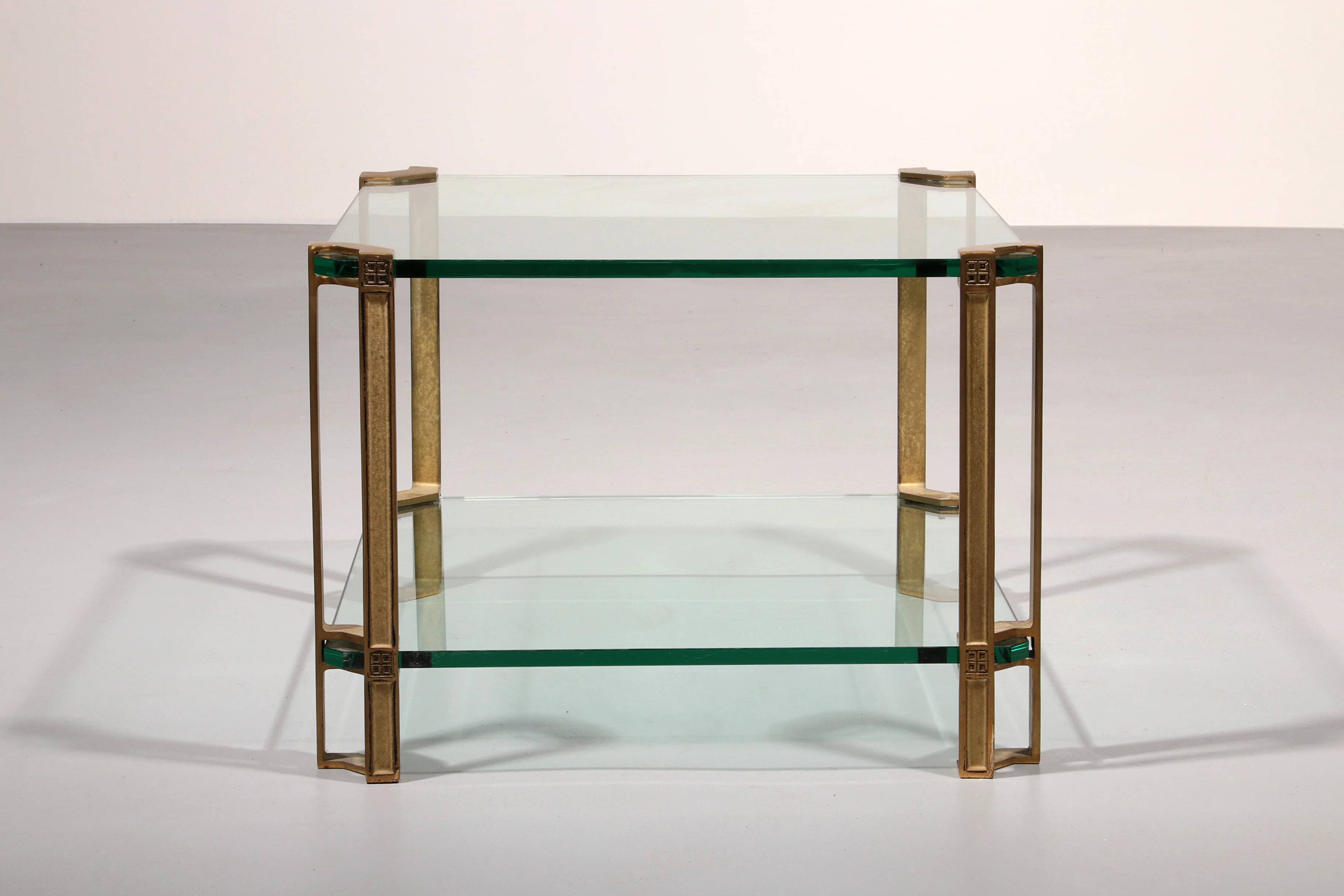 Peter Ghyczy T24 coffee table double glass 70s design 60x60