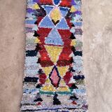 Tapis Berbère Boucherouite coloré - 81 x 190 cm
