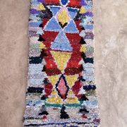 Tapis Berbère Boucherouite coloré - 81 x 190 cm
