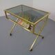 French brass and glass cart with magazine rack, 1960s