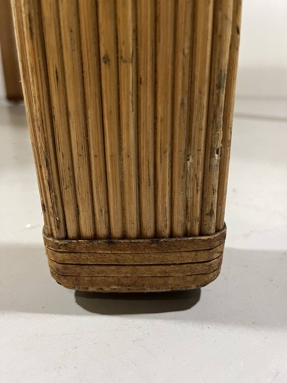 Vivai del Sud rattan & travertine dining table Italy 1960’s