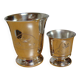 Timbale and egg cup set in silver.