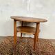 table basse ronde vintage en chêne clair