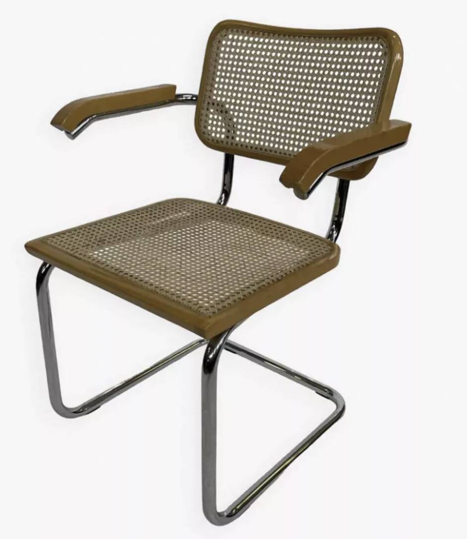 Set of 4 Cesca chairs model B64 with armrests Cesca Marcel breuer design