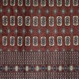 Handwoven red Boukhara oriental rug, 1960s