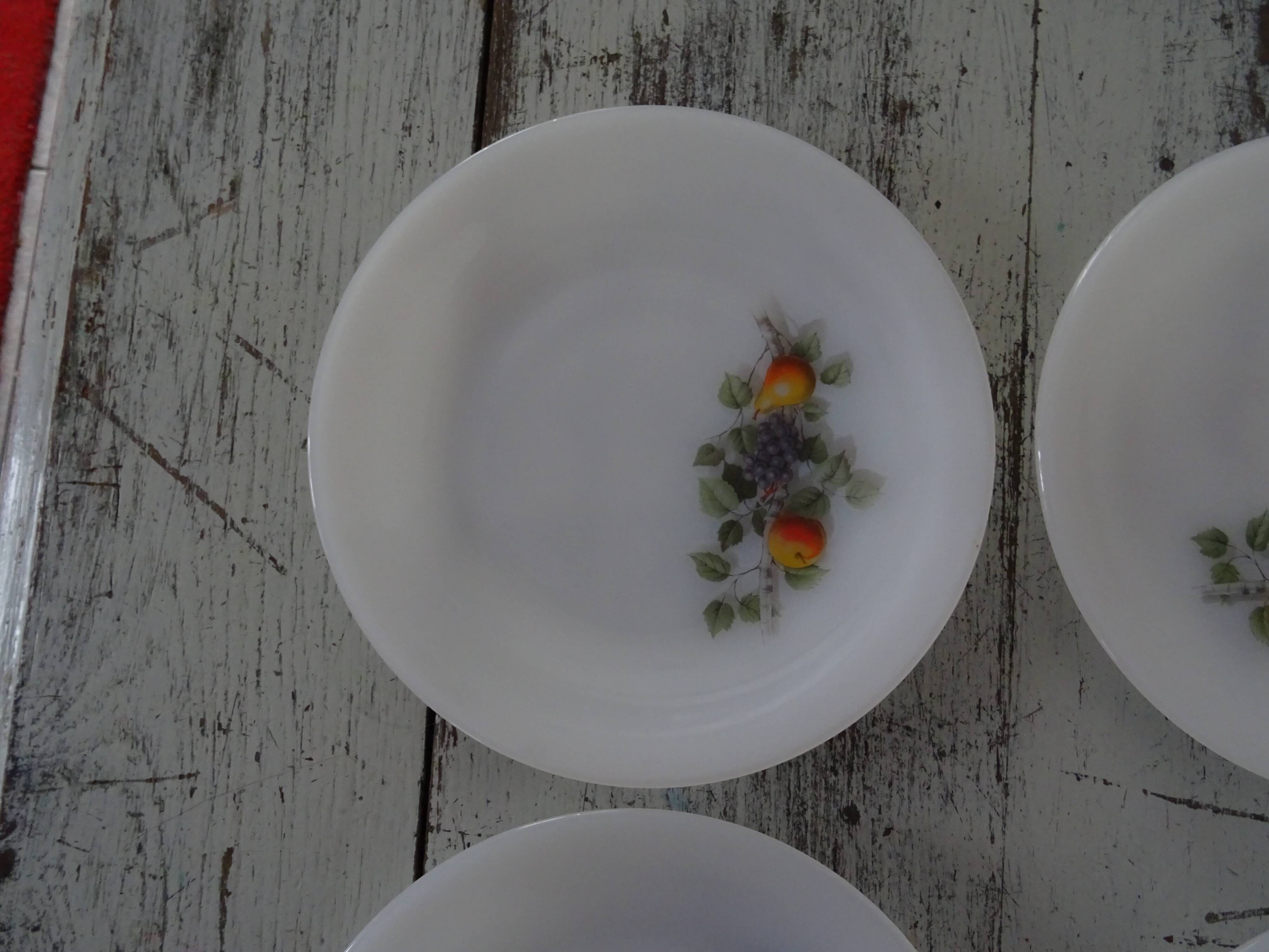 6 Dessert plates Arcopal model Fruits de France apple pear vintage grape