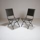 Foldable chair in wrought iron and leather. c. 1950