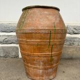 Large green glazed terracotta jar, Spain, 19th century.