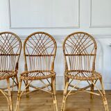 4 vintage rattan chairs