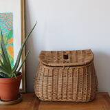 Old wicker fishing basket