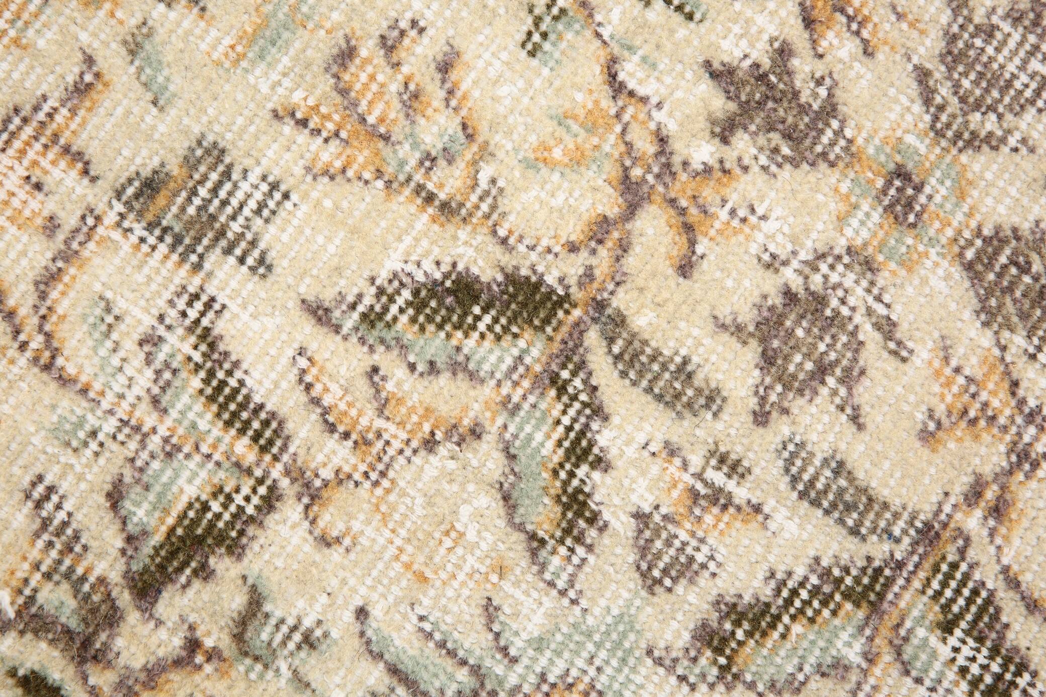 3x10 Beige & Brown Turkish Runner Rug, 84x263Cm