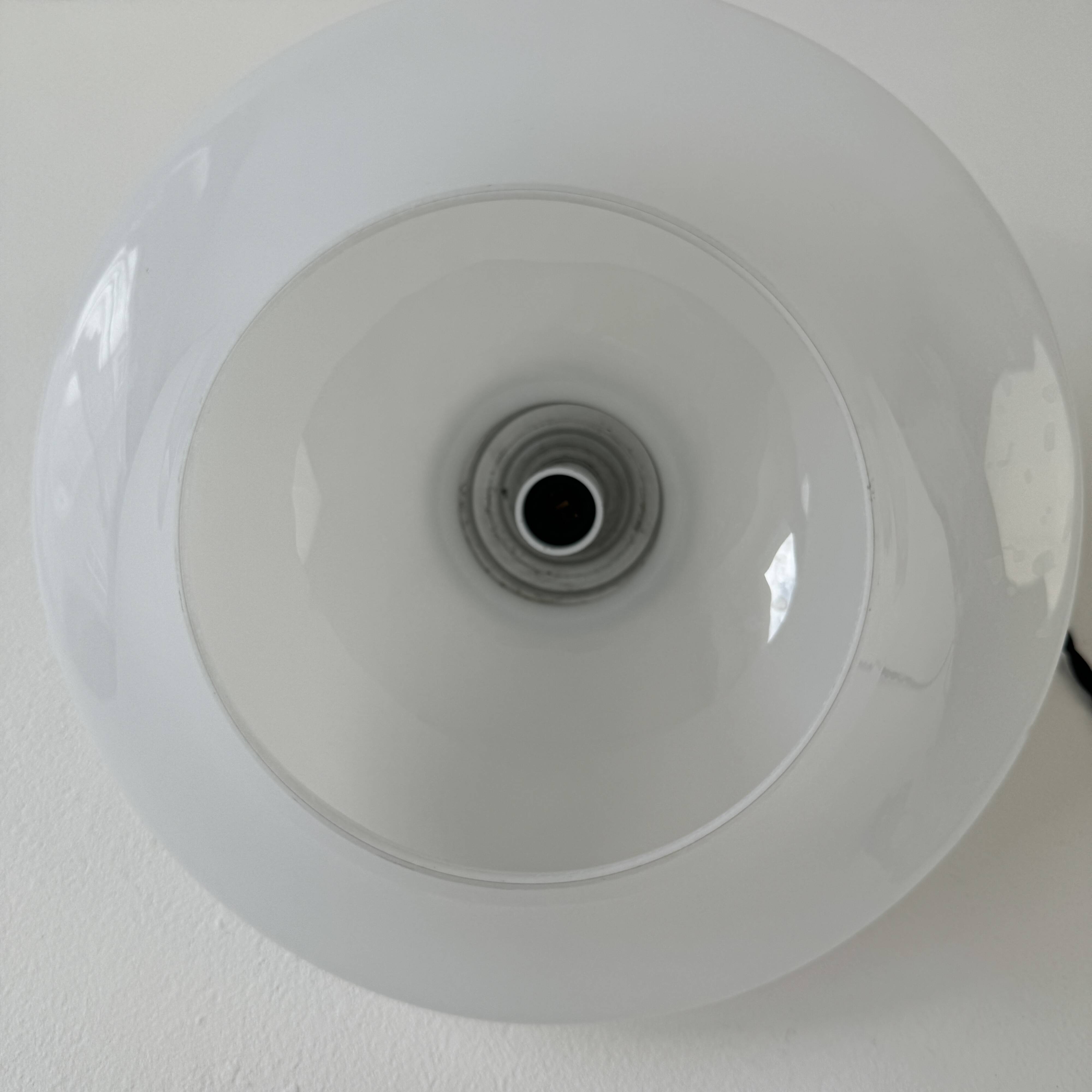 Pair of antique opaline pendant lights 24 cm vintage