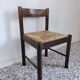 Natural wooden chair, headband backrest, mulched seat