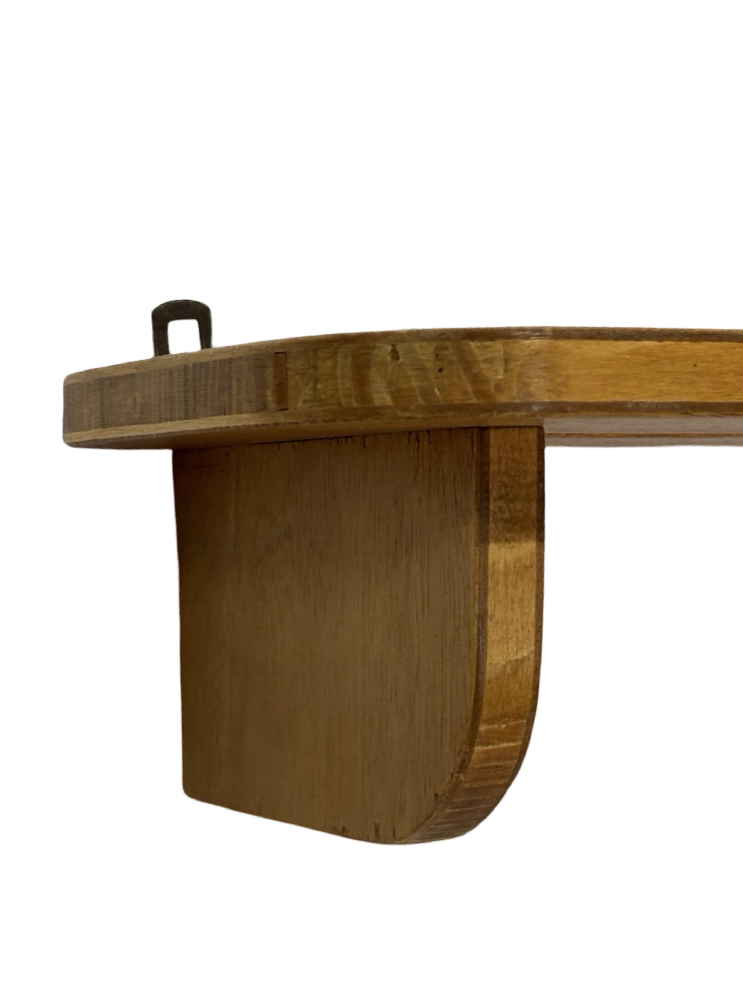 Vintage wooden wall shelve rack bookshelf in wood minimalist