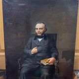 Old painting, portrait of a man of letters signed dated 1863