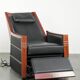 Recliner électrique réglable au design Art Déco en cuir de vache noir