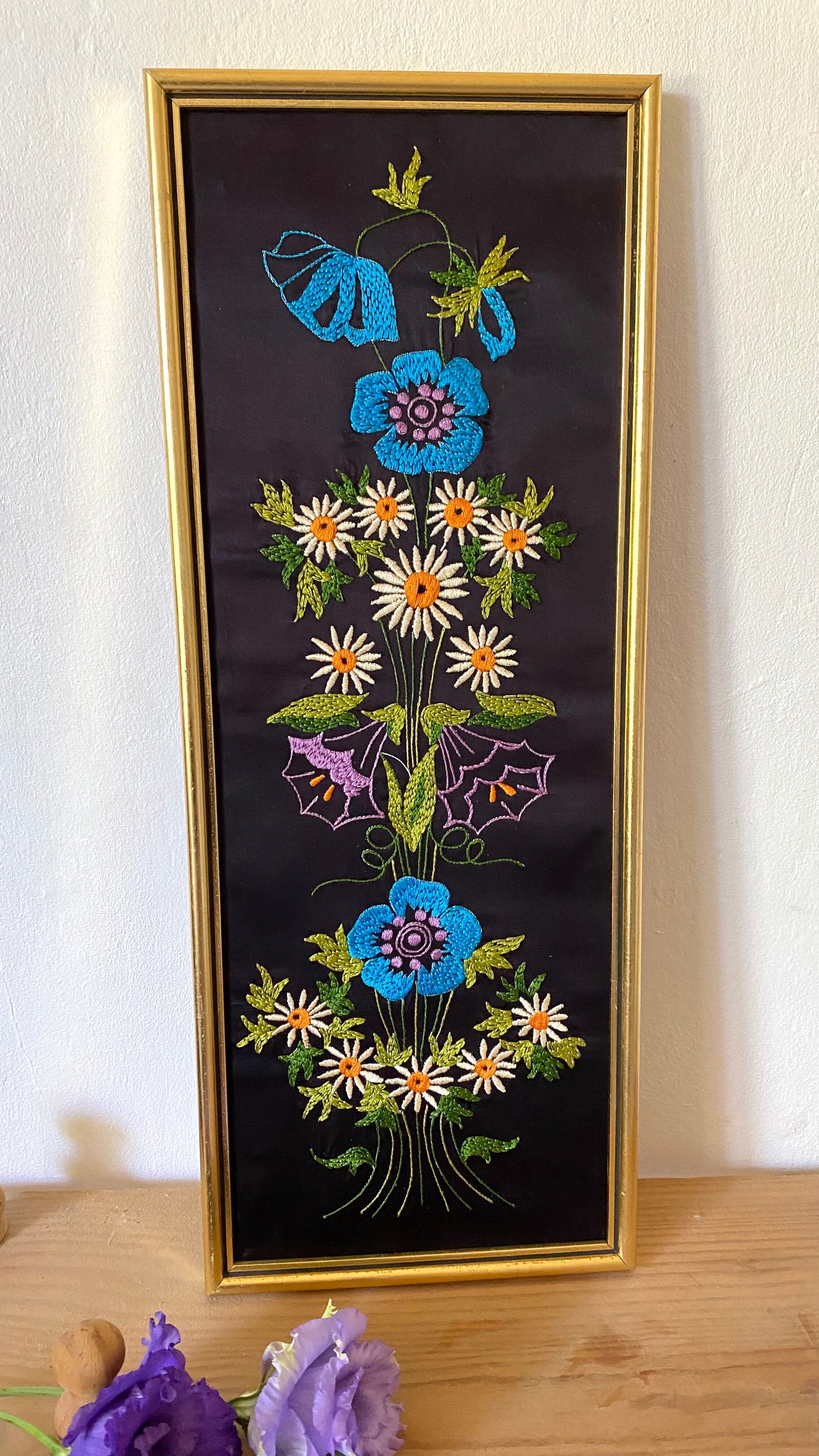Framed vintage embroidery