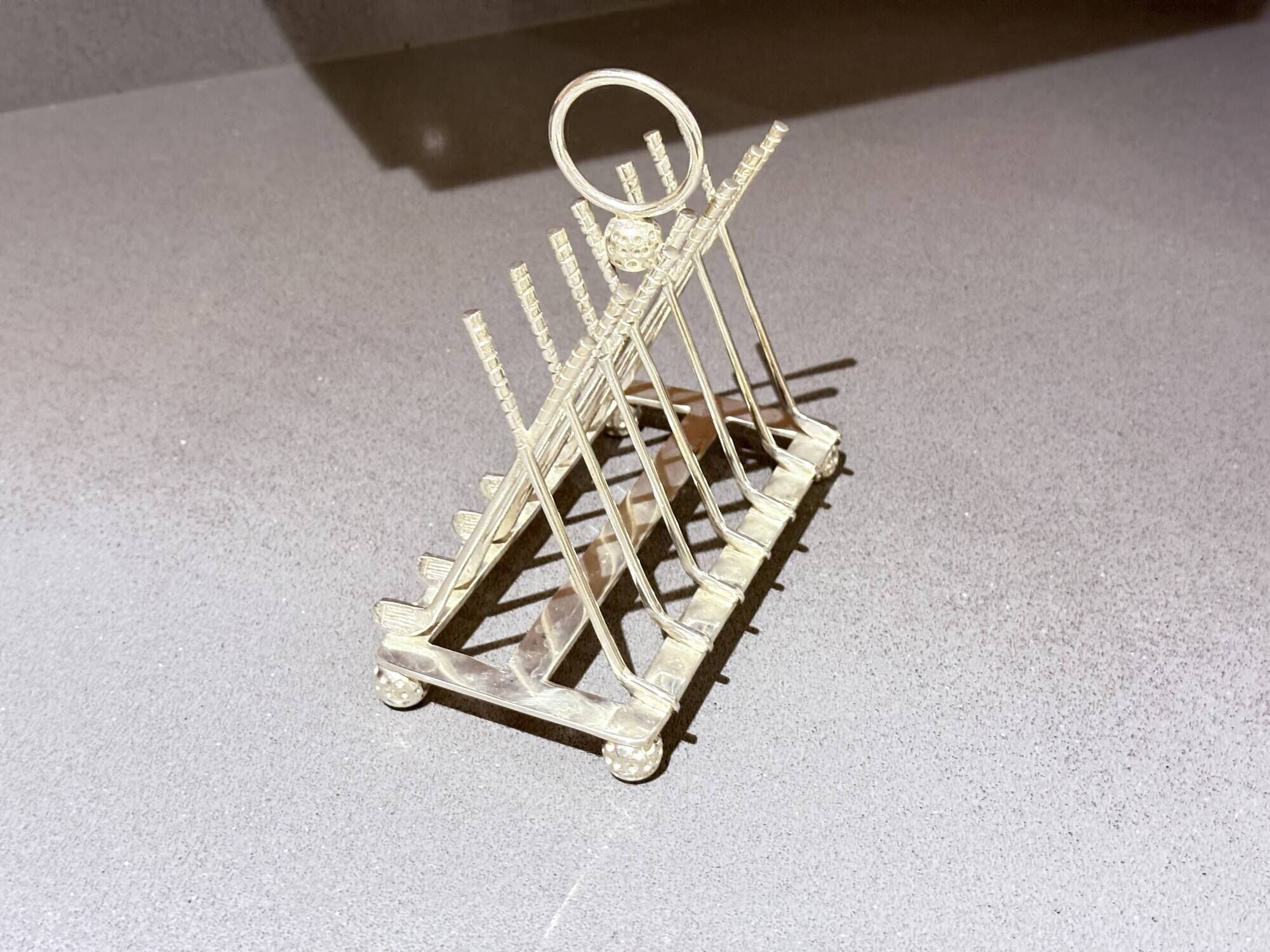 Art Deco Silver Plated Golf Ball and Club Toast Rack – Vintage Luxury Tableware