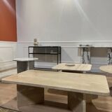 Rectangular travertine coffee table