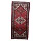 1920s Handmade Vintage Wool Medallion Rug, Red, 93 × 202 cm - 1C1292