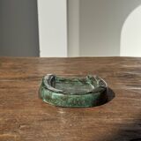 Cendrier en céramique vernissée turquoise et brune en forme de fer à cheval