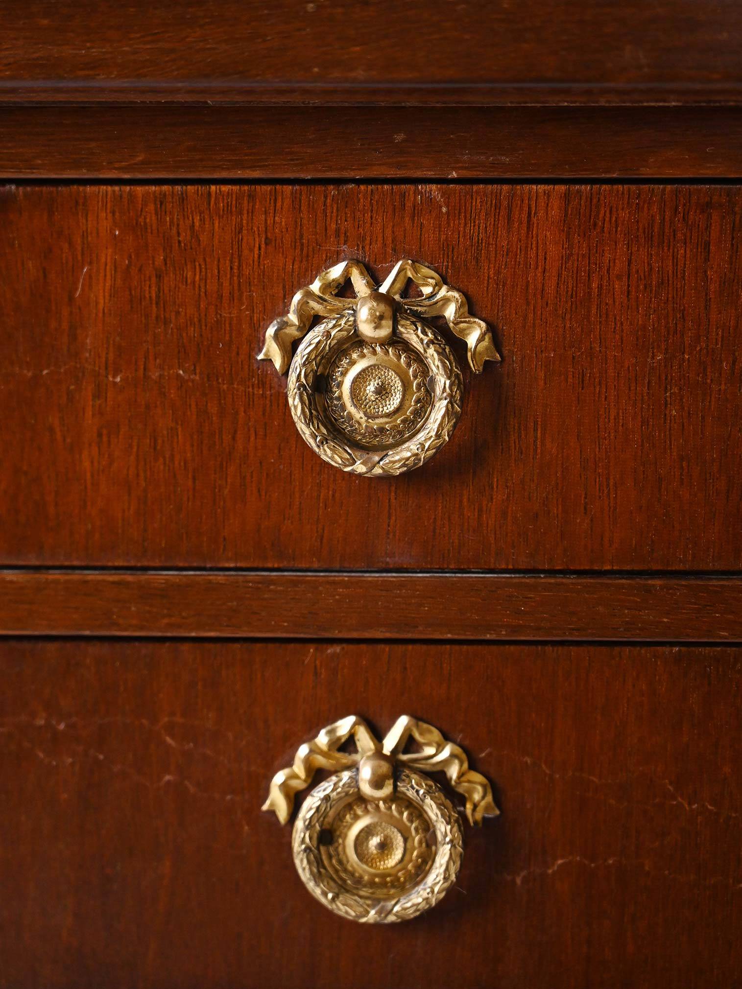 Vintage Scandinavian mahogany trolley 1940s with brass details