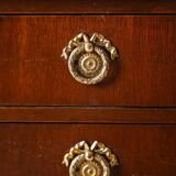 Vintage Scandinavian mahogany trolley 1940s with brass details