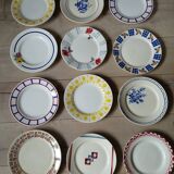 12 mismatched antique dinner plates
