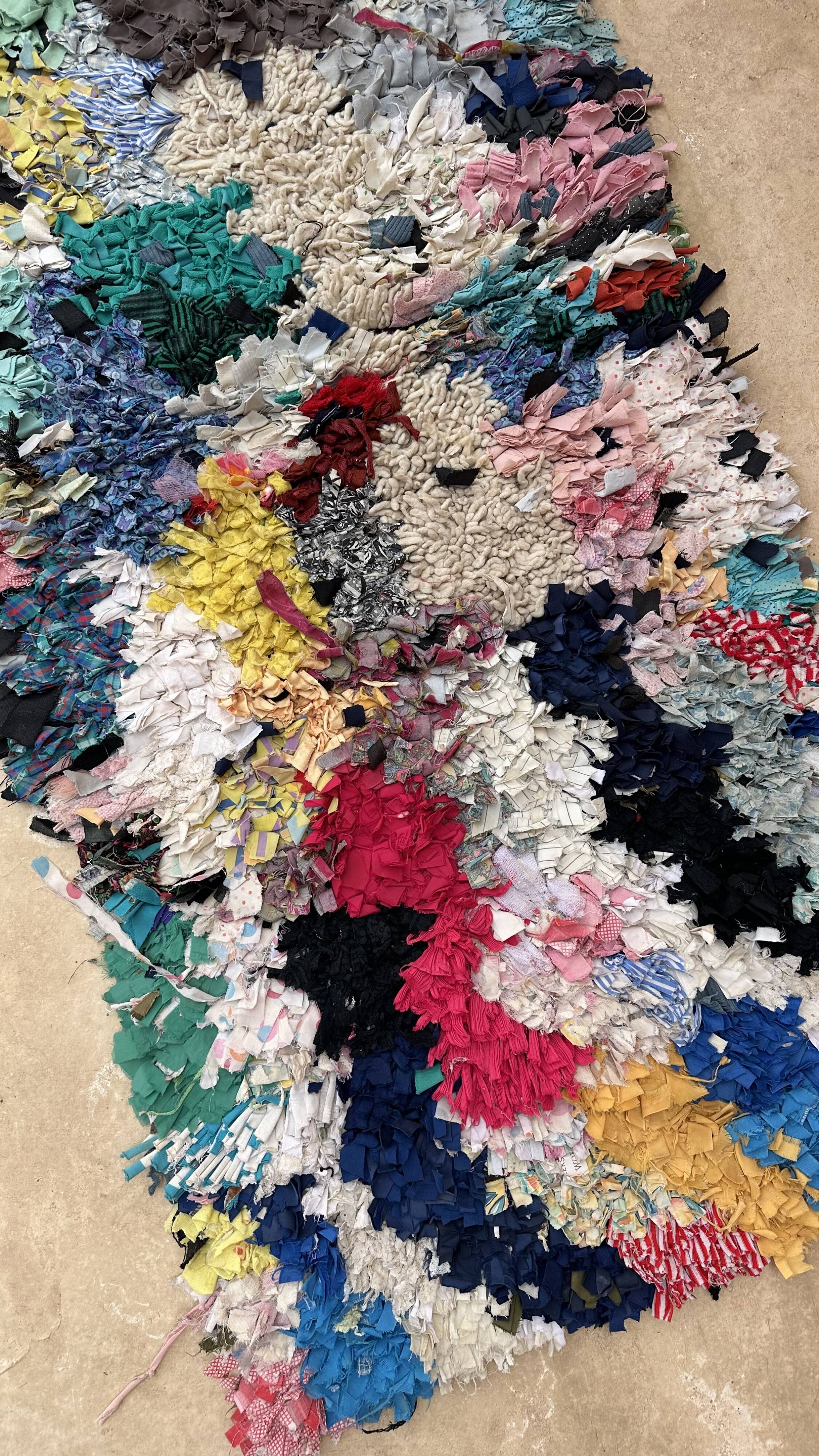 Colorful Boucherouite Berber rug - 68 x 183 cm