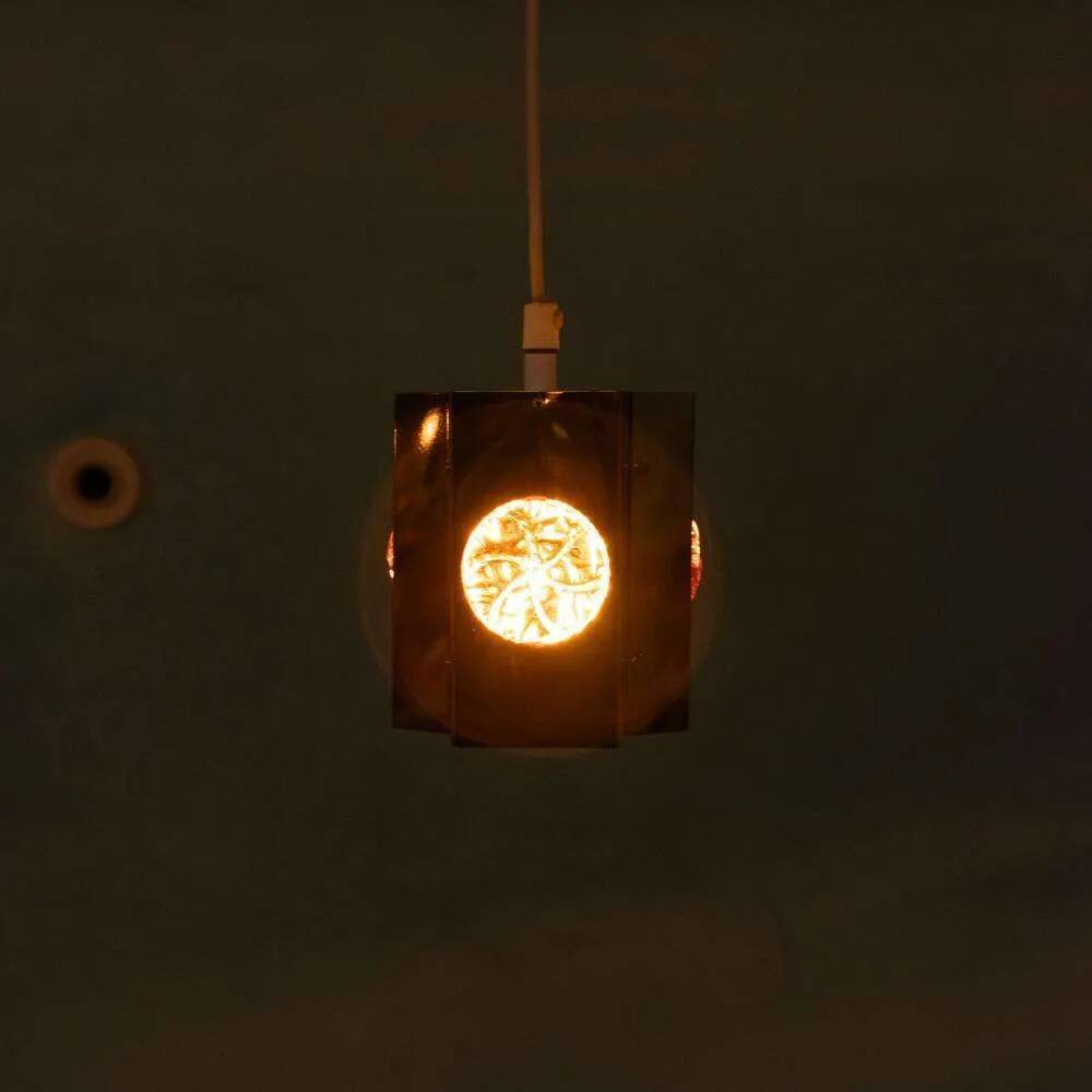 Vintage Danish Design Vitrika Suspension, brass & glass
