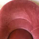 Pair of vintage pink velvet toad chair