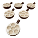 Set of 6 émile henry snail dishes in beige brown ceramic pan