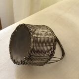 Silver metal woven basket