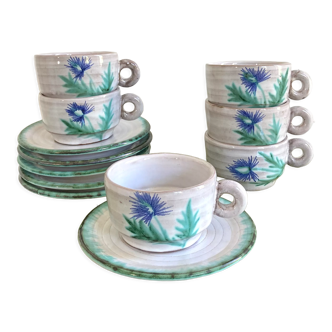 Ceramic mugs 70 hand-painted thistles