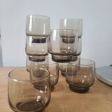 Set of 10 amber glasses