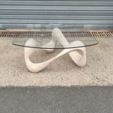 Free-form travertine coffee table circa 1980